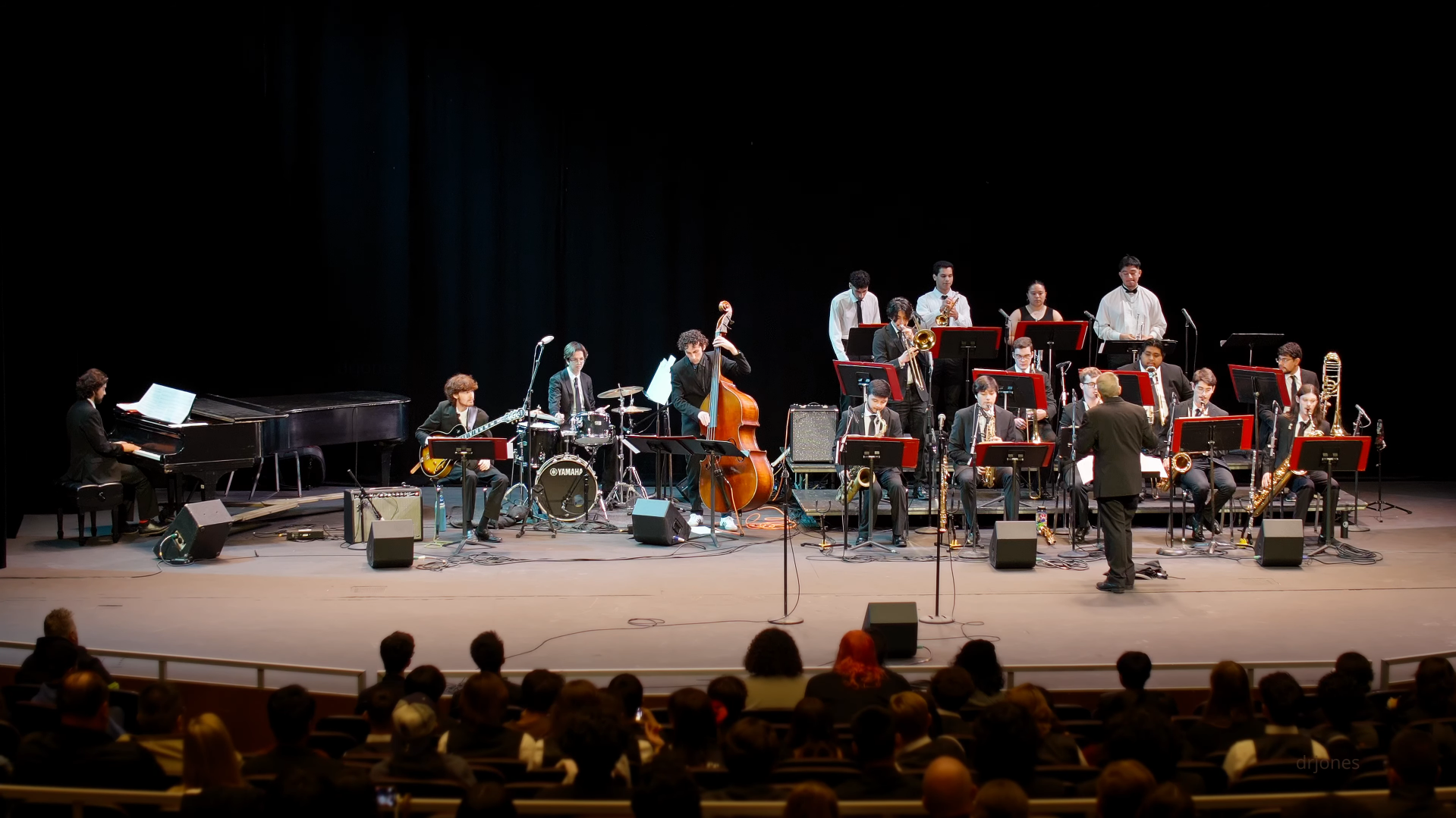 seb soloing with a jazz big band