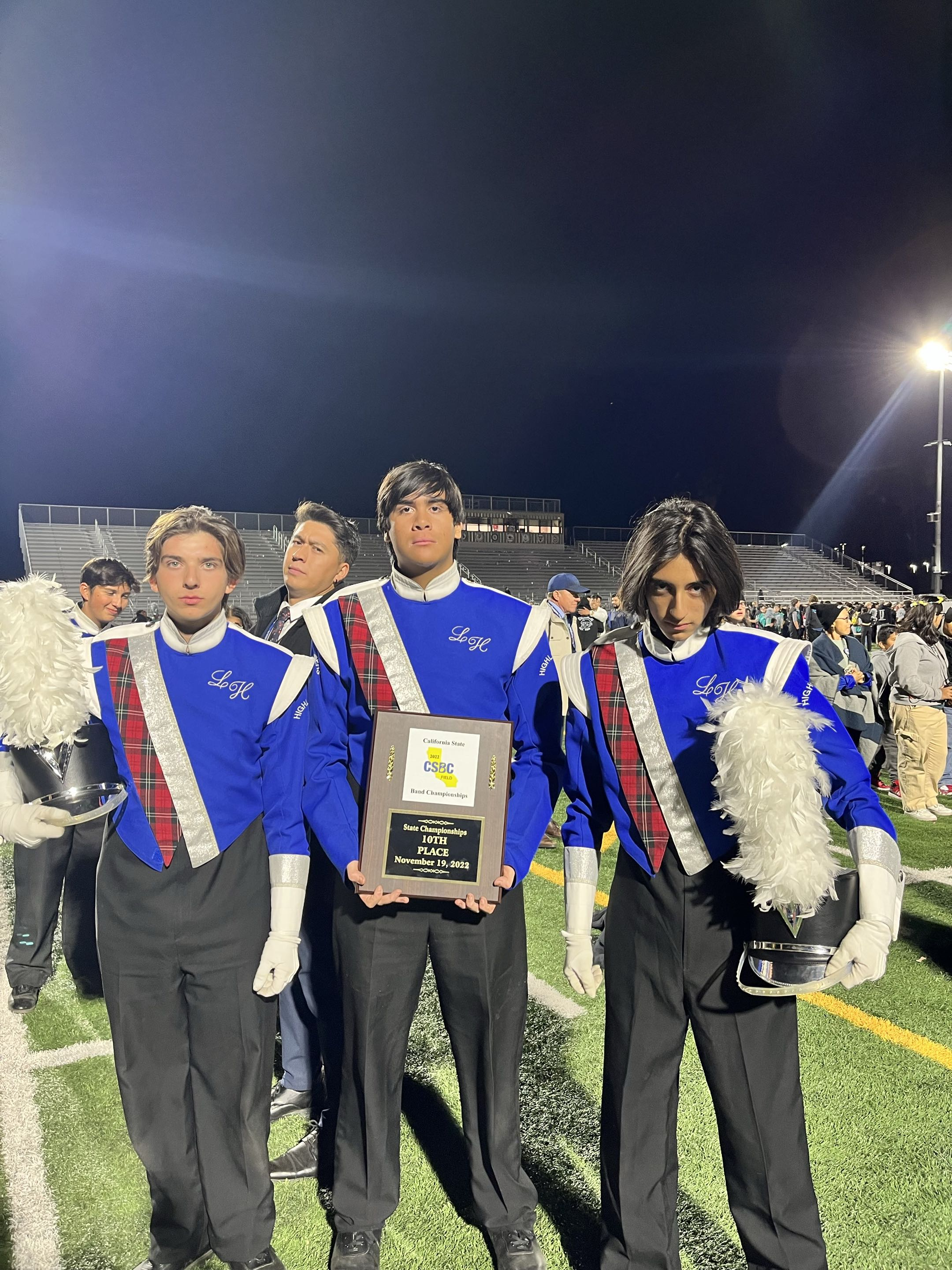 seb with high school marching band friends