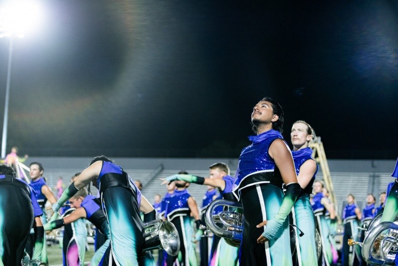 Seb with the Blue Devils brass line